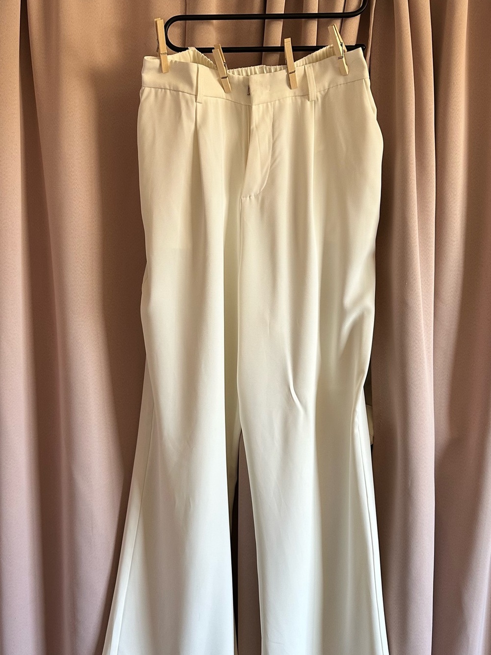 Kenzo Women’s Cream Wide-Leg Dress Trousers